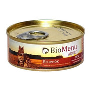 Фото BioMenu adult Биоменю консервы для кошек мясной паштет с Ягнёнком