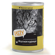 Фото Tasty Petfood Тэйсти консервы для кошек с курицей в соусе