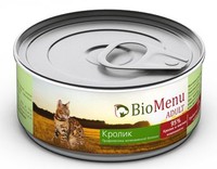Фото BioMenu adult Биоменю консервы для кошек мясной паштет с Кроликом