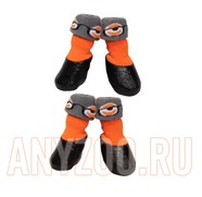 Фото Барбоски носки для собак с латексным покрытием оранжевые с принтом