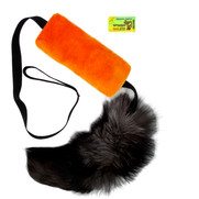 Фото PETTO Грейфер GoSi Игрушки для собак Шуршик оранжевый с натуральным хвостом Пушнина