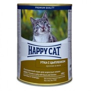 Фото Happy cat - Хэппи Кэт консервы для кошек кусочки в желе Утка и Цыпленок