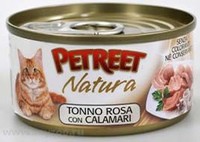 Фото Petreet - Петрит консервы для кошек кусочки розового тунца с кальмарами 