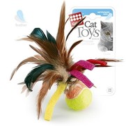 Фото GiGwi Игрушка для кошек Мячик с перьями