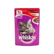 Фото Whiskas Вискас пауч для кошек рагу говядина с ягнёнком 