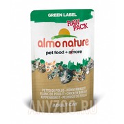 Фото Almo Nature Green Label Raw Pack консервы для кошек 75% мяса Куриная Грудка