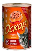 Фото Оскар консервы для кошек Мясные кусочки в соусе