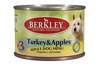 Фото Berkley Turkey & Apples Adult Dog Menu № 3-консервы дял собак Индейка и яблоко
