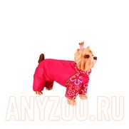 Фото Dezzie Комбинезон для собак породы Йоркширский терьер красный с цветами (девочка)