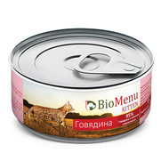 Фото BioMenu kitten Биоменю консервы для котят мясной паштет с Говядиной