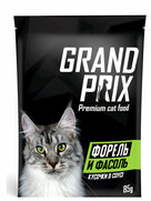 Фото Grand Prix паучи для кошек кусочки в соусе форель и фасоль