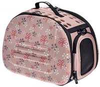 Фото Ibiyaya -Ибияя складная сумка-переноска для собак и кошек до 6 кг бледно-розовая в цветочек