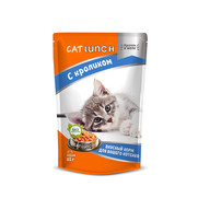 Фото Cat lunch паучи для котят кусочки в желе с кроликом