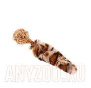 Фото Gigwi Игрушка для кошек Плетеный мячик с колокольчиком,хвостом и кошачей мятой