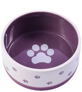 Фото Керамик миска керамическая нескользящая для собак белая с фиолетовым
