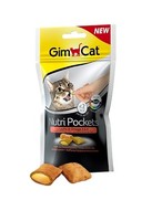 Фото GimCat Nutri Pockets Хрустящие подушечки с начинкой c лососем и жирными кислотами омега 3 и 6