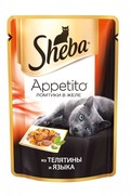 Фото Sheba Appetito Шеба пауч для кошек Телятина Язык в желе