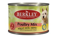 Фото Berkley Poultry Mix Adult Dog №9 Беркли консервы для собак Рагу из домашней птицы №9
