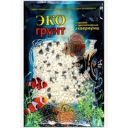 Фото ЭКОГРУНТ грунт для аквариума Цветная мраморная крошка черно-белая блестящая 2-5мм 7кг