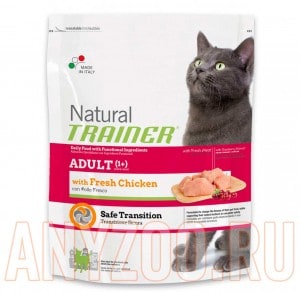 Купить Natural Trainer Adult Fresh Chicken Сухой корм для взрослых кошек со свежим мясом курицы 