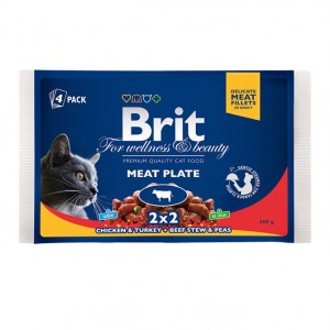 Купить Brit Premium Паучи для кошек Мясная тарелка 