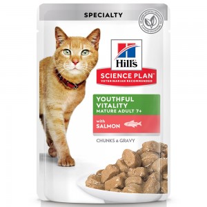 Купить Hill`s SP Youthful Vitality пауч для пожилых кошек Лосось 