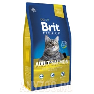 Купить Brit Premium Cat Adult Salmon Брит сухой корм для взрослых кошек с Лососем в соусе 