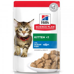 Купить Hill`s SP Kitten пауч кусочки в соусе для котят с рыбой 