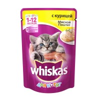 Купить Whiskas Вискас пауч для котят паштет Курица 