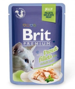 Купить Brit Premium Jelly Trout fillets Брит для кошек кусочки филе форели в желе пауч 