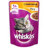Купить Whiskas - Вискас пауч для кошек Рагу с телятиной 