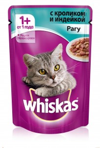 Купить Whiskas - Вискас консервы для кошек рагу с кроликом и индейкой 