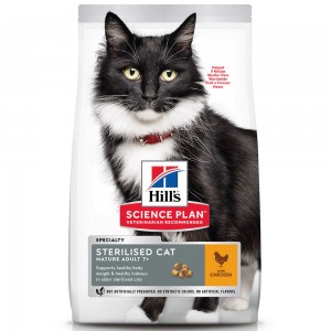 Купить Hill`s SP Sterilised Cat Mature Adult 7+ Сухой корм с курицей для стерилизованных кошек старше 7 л 