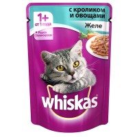 Купить Whiskas - Вискас пауч для кошек Желе с кролик с овощами 