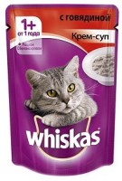 Купить Whiskas Вискас Пауч Крем-суп с Говядиной для кошек 