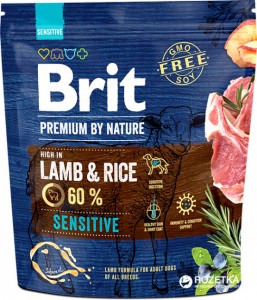 Купить Brit Premium by Nature Sensitive Lamb Брит сухой корм для взрослых собак всех пород Ягненок 