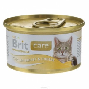 Купить Brit Care консервы для кошек куриная грудка с сыром 