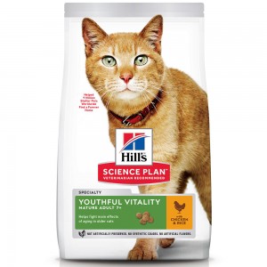 Купить Hill`s SP Youthful Vitality корм для борьбы с возрастными изменениями для кошек старше 7 лет 