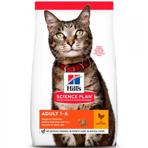 Купить Hill`s SP Optimal Care Adult Chiken Cухой корм с курицей для кошек 