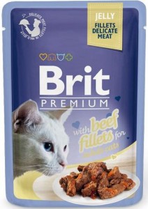 Купить Brit Premium Jelly Beef fillets Брит для кошек кусочки филе говядины в желе пауч 