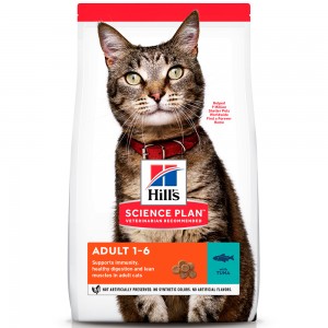Купить Hill`s SP Optimal Care Adult Tuna Cухой корм с тунцом для кошек 