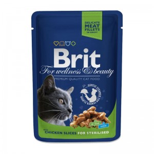 Купить Brit Premium Консервированный корм для взрослых стерилизованных кошек (пауч) 