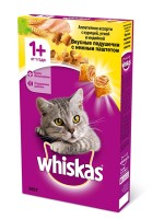 Купить Whiskas Вискас сухой корм для взрослых кошек Подушечки нежный паштет курица/индейка 