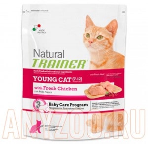 Купить Natural Trainer Younge Cat Сухой корм для молодых кошек от 7 до 12 месяцев 