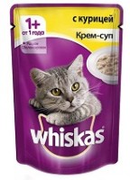 Купить Whiskas Вискас Пауч Крем-суп с Курицей для кошек 