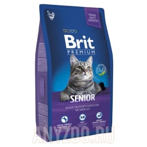Купить Brit Premium Cat Senior Брит сухой корм для пожилых кошек с Курицей и печенью 
