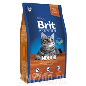 Купить Brit Premium Cat Indor Брит сухой корм для кошек домашнего содержания курица и печень 