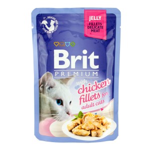 Купить Brit Premium Jelly Chiсken fillets Брит для кошек кусочки филе курицы в желе пауч 