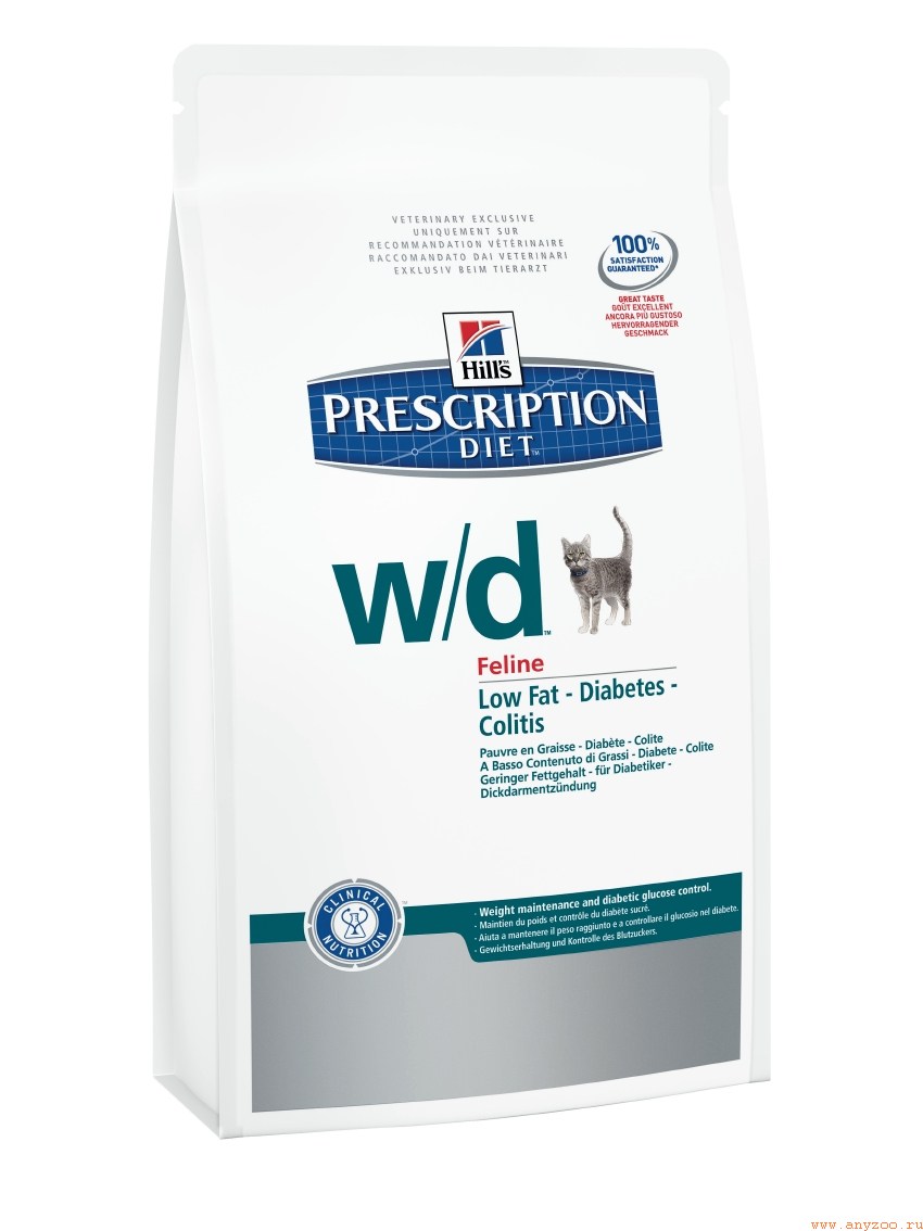 Купить Hill`s PD W/D Сухой корм при сахарном диабете для кошек 