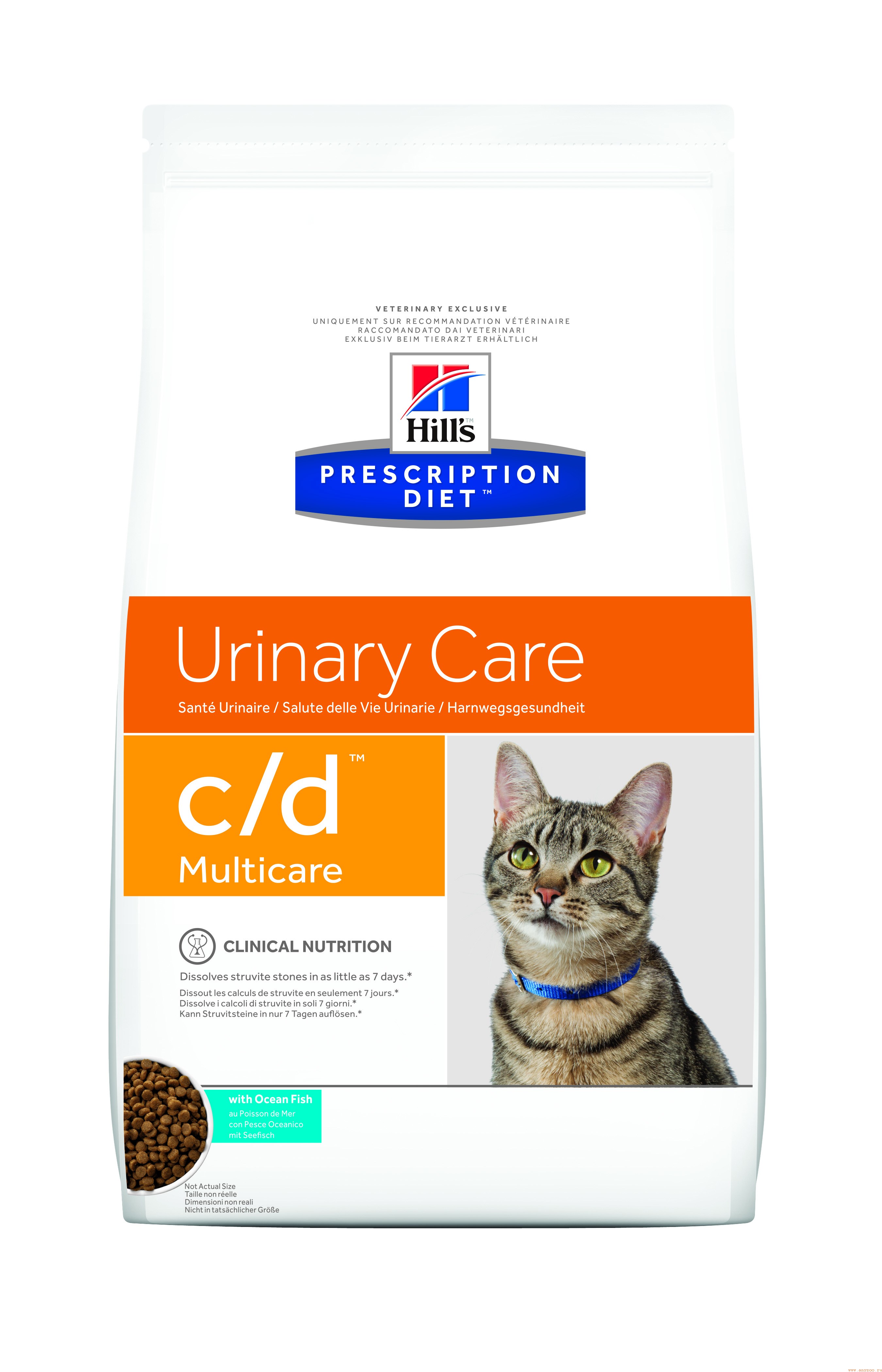Купить Hill`s PD C/D Сухой корм с рыбой для профилактики МКБ для кошек 
